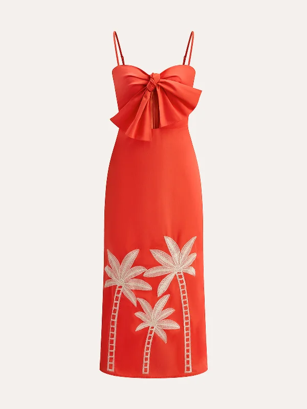 Baby Girl Casual Dresses for a Sweet Look​ Embroidered Bow-Detail Cami Dress
