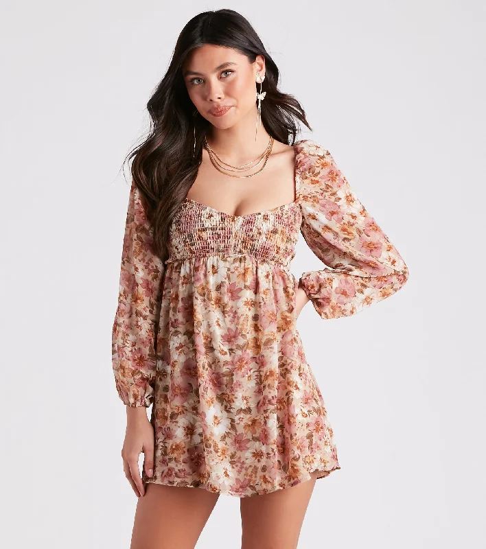 Off - Shoulder Casual Dresses for a Feminine Touch Everlasting Pretty Floral Chiffon Skater Dress Off - Shoulder Casual Dresses for a Feminine Touch Everlasting Pretty Floral Chiffon Skater Dress