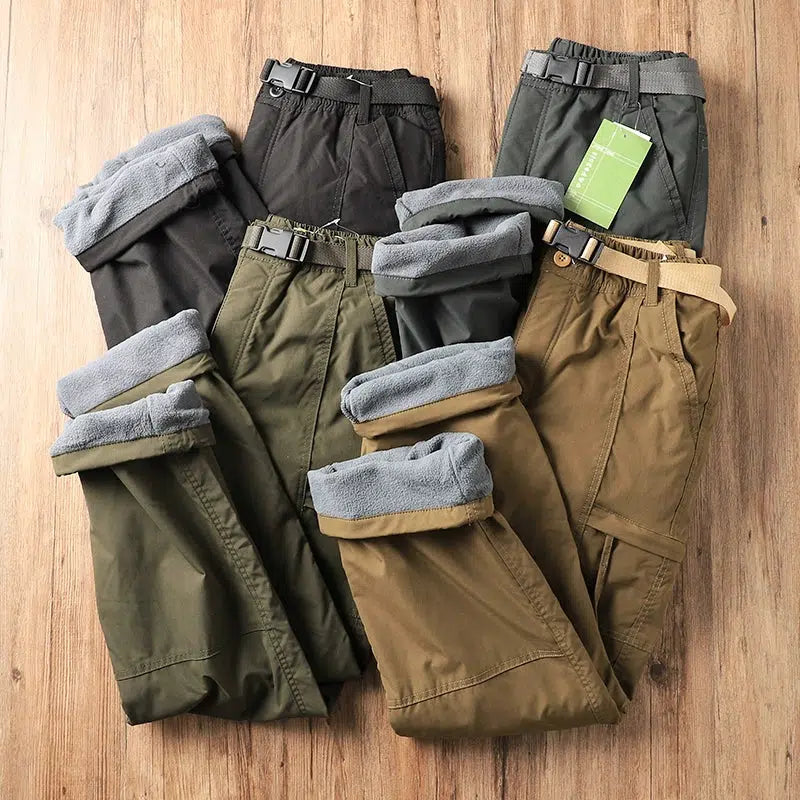 Outdoor Waterproof Thickened Plush Pants