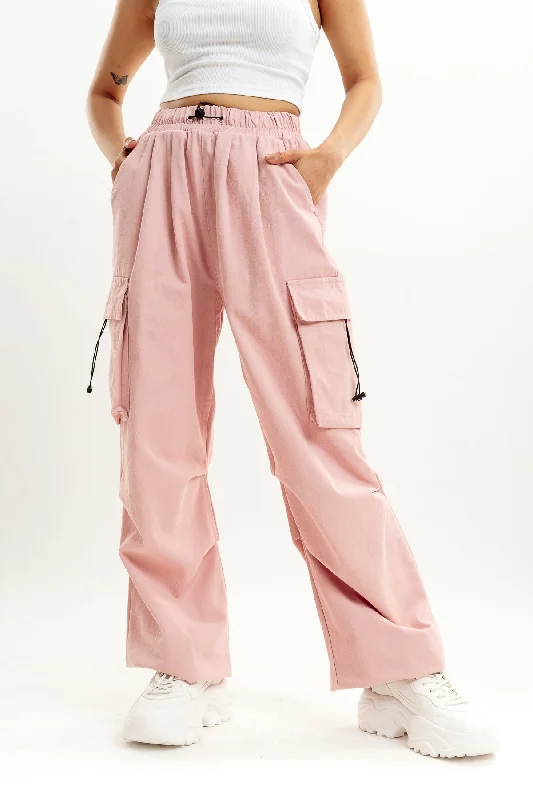 Pink Drawstring Cargo Pant