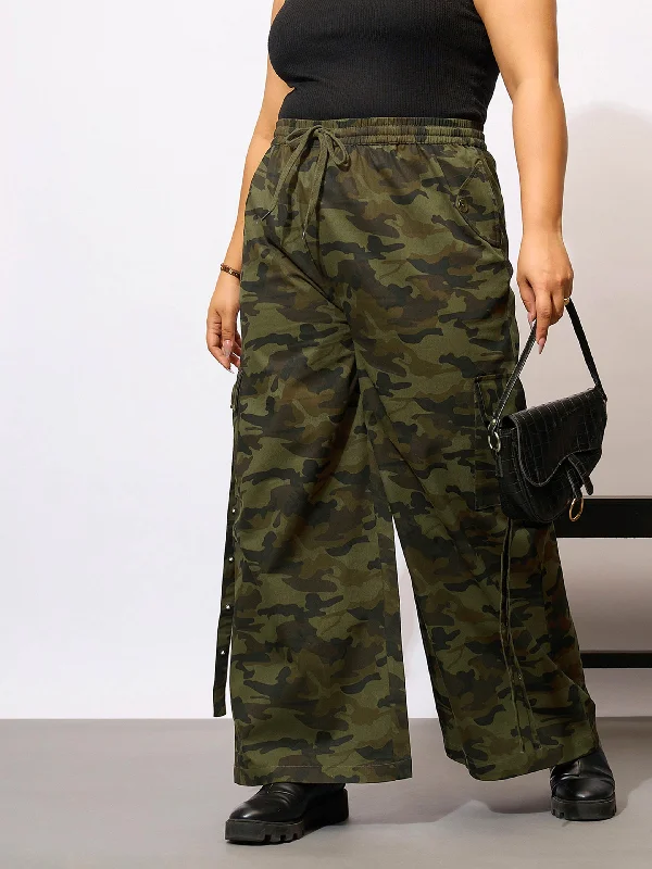 Women Camouflage Twill Cargo Pants