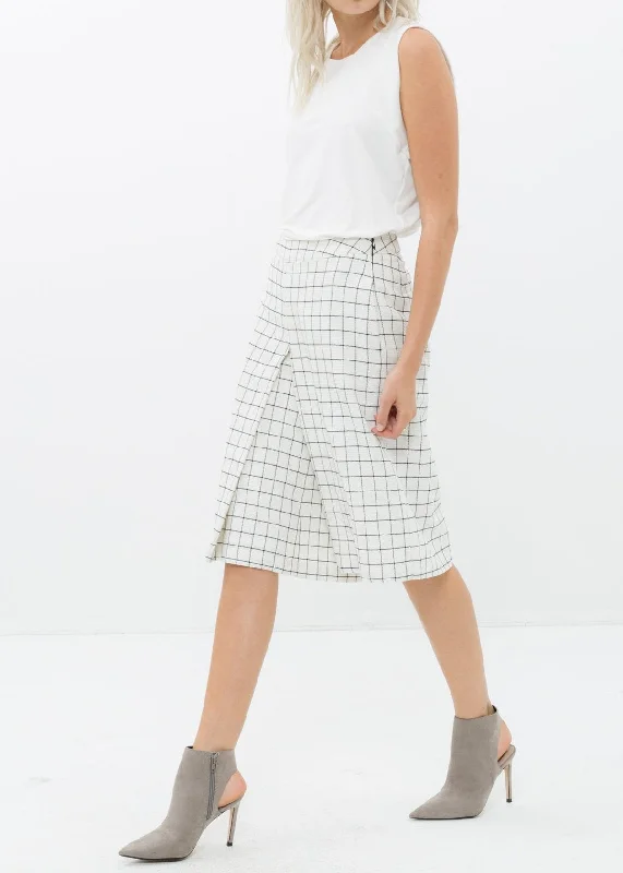 Women's Wide Leg Pants In Square Jacquard