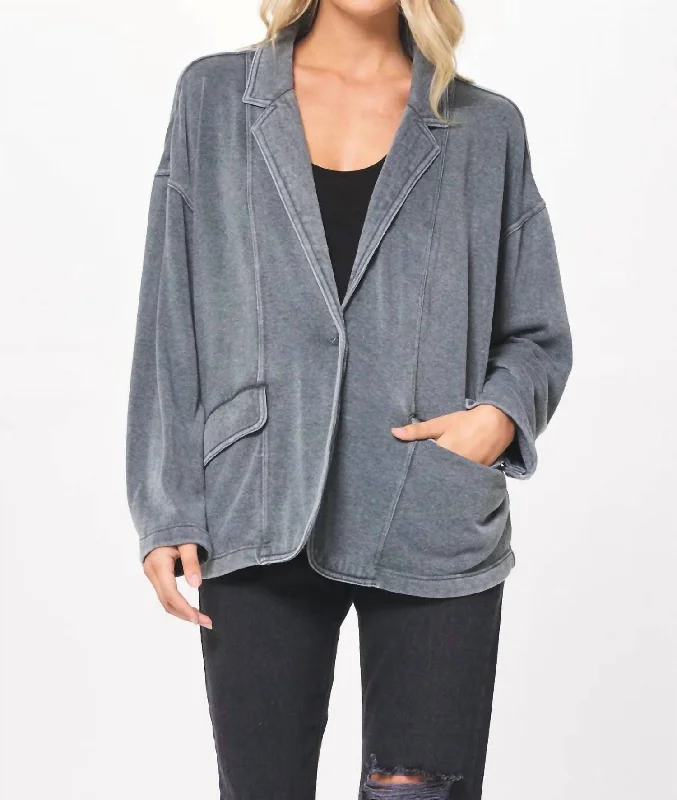 Cashmere Fleece Blazer In Hunter Green