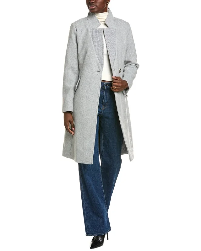 Kenneth Cole Collared Wool-Blend Coat