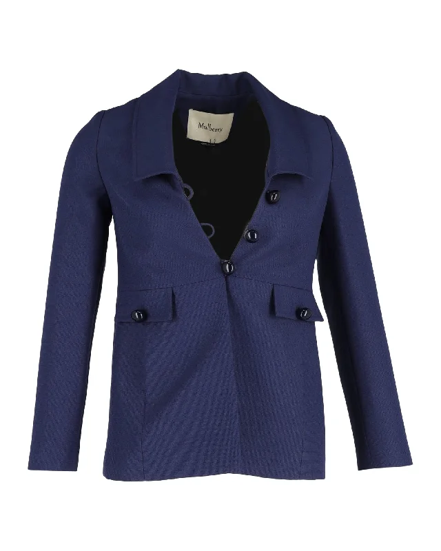 Mulberry Buttoned Jacket in Blue Polyester