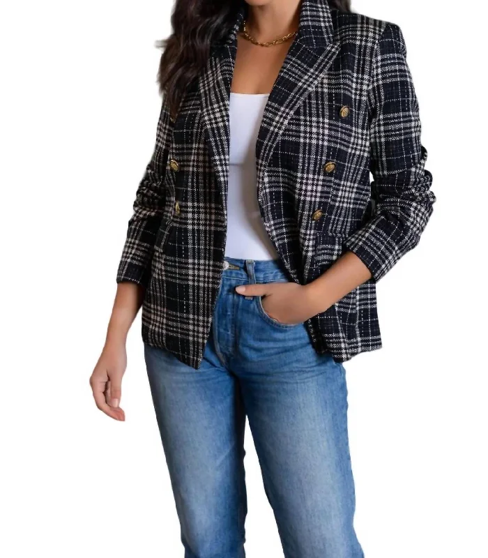 Plaid Colin Blazer In Black