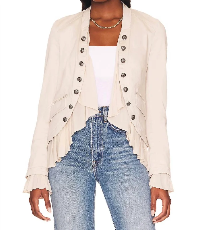 Ruffles Romance Jacket In Natural