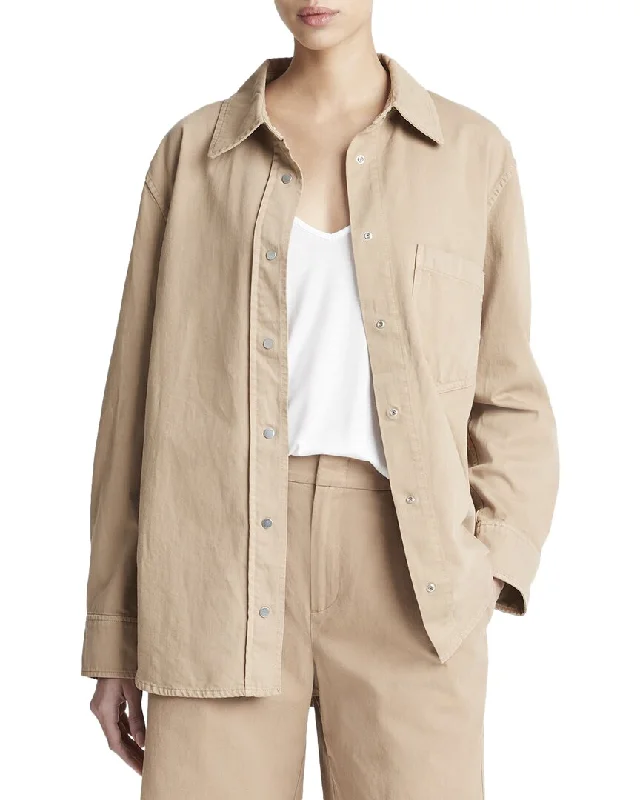 Vince Snap Front Twill Overshirt