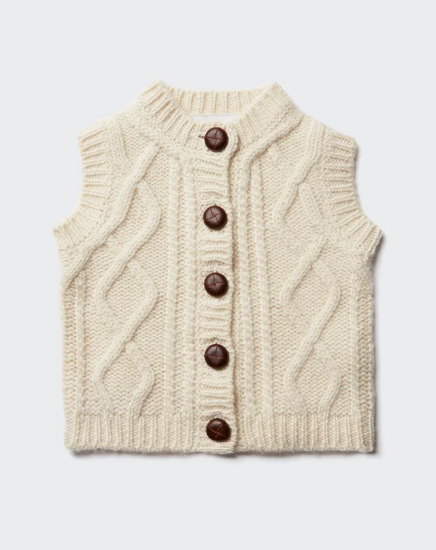 Cardigan sans manches torsades bébé