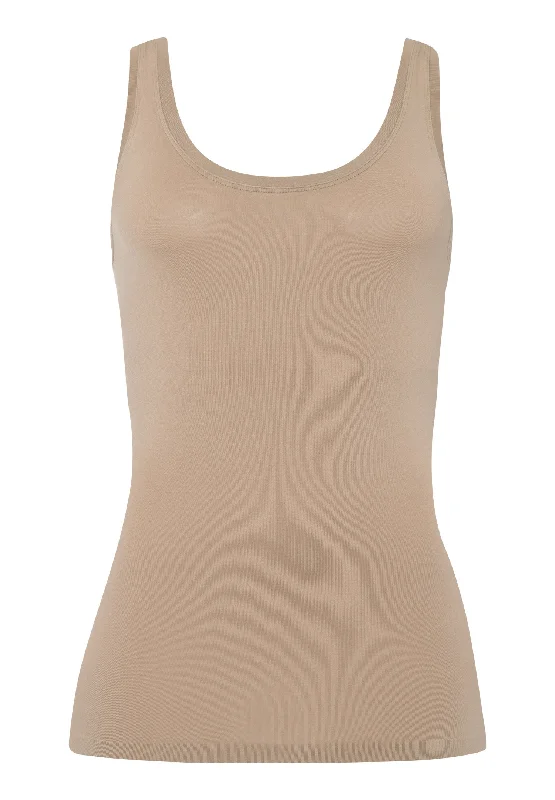 Touch Feeling Round Neck Tank Top | Deep Taupe 71814-2828