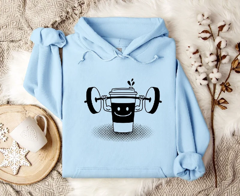 Funny lifting coffee hoodie oversized