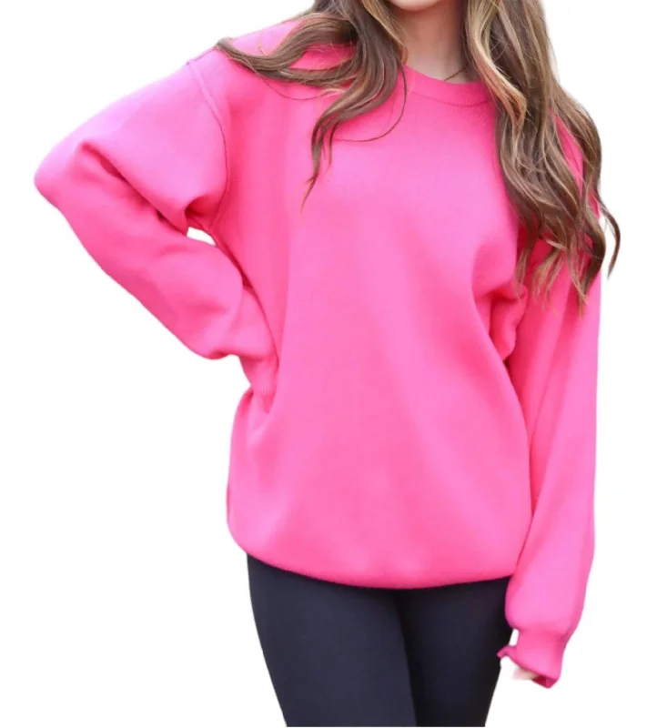 Obsessed Knit Pullover Sweater In Pink