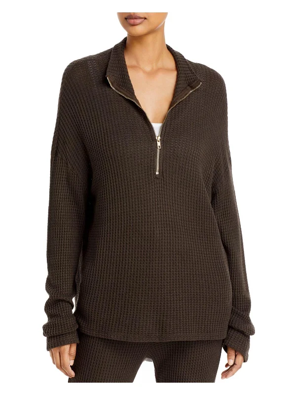 Orly Womens Knit Zipper Pullover Sweater