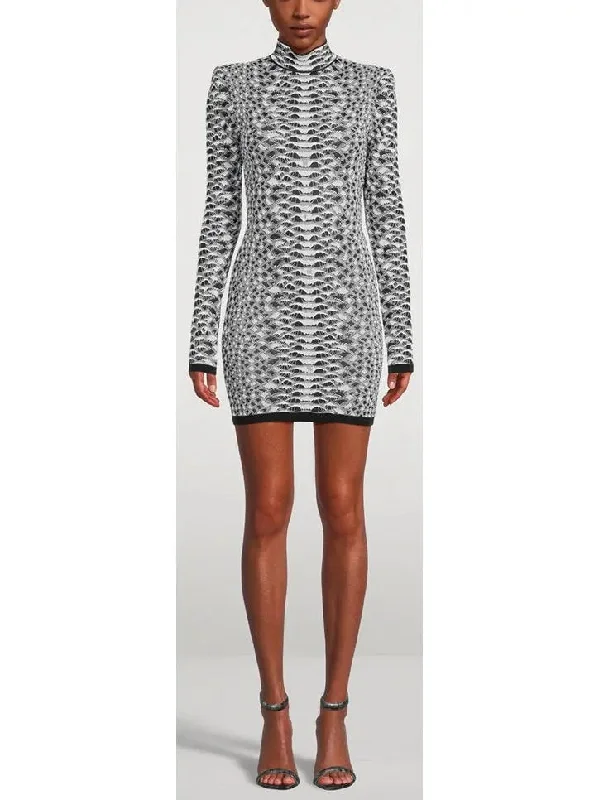 Python Textured Knit Mini Dress