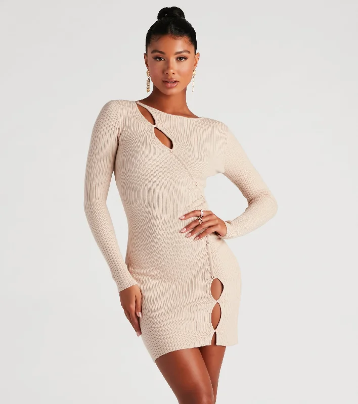 The Hole Package Sweater Mini Dress