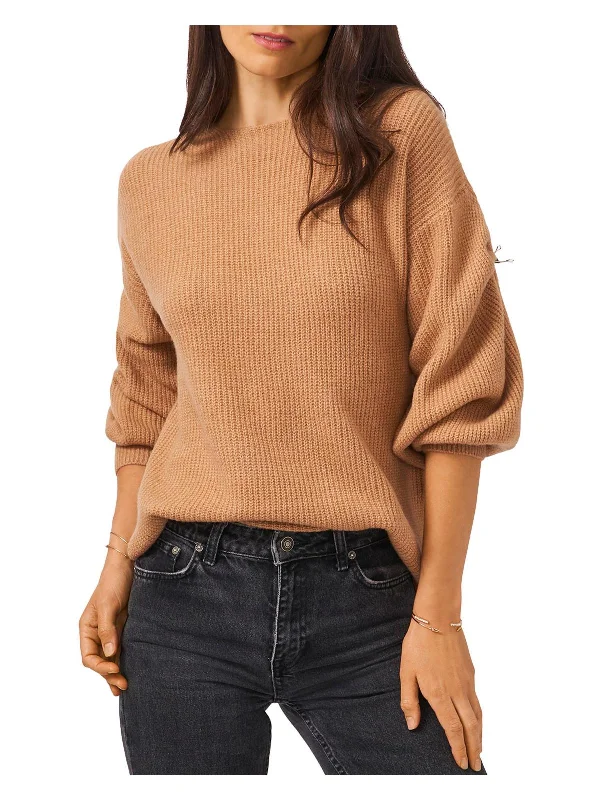 Womens Cross Back Crew Neck Pullover Sweater