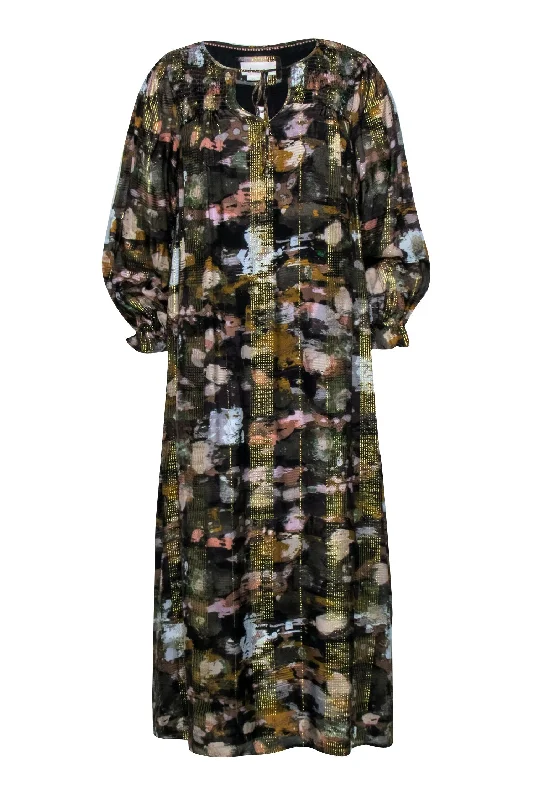 Maxi Women Dress with Floral Print for a Bohemian Vibe Maxi Women Dress with Floral Print for a Bohemian Vibe Anthropologie - Brown & Gold Metallic Thread Dress w/ Multi-Color Print Sz S Maxi Women Dress with Floral Print for a Bohemian Vibe Maxi Women Dress with Floral Print for a Bohemian Vibe Anthropologie - Brown & Gold Metallic Thread Dress w/ Multi-Color Print Sz S