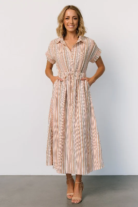 Carole Midi Dress | Multi Stripe